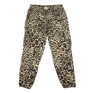 Socialite Joggers Leopard Print High Rise Cargo Pants Size L